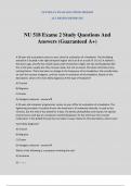 NU 518 Exame 2 Study Questions And Answers (Guaranteed A+)