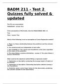 BADM 211 - Test 2 Quizzes fully solved & updated.