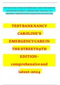 TEST BANK NANCY CAROLINE’S EMERGENCY CARE IN THE STREETS 9THEDITIONcomprehensive and latest-2024