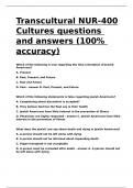 Transcultural NUR-400 Cultures questions and answers (100- accuracy).