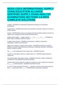 ISCEA CSCA (INTERNATIONAL SUPPLY CHAIN EDUCATION ALLIANCE CERTIFIED SUPPLY CHAIN ANALYST EXAMINATION) SECTIONS 1-8 WITH COMPLETE SOLUTIONS