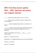 MPTC Final Exam (Latest update), 2024 - 2025, Questions and answers with Complete Solutions