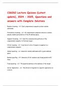 CS6262 Quizzes (Latest update), 2024 - 2025, Questions and answers with Complete Solutions