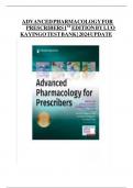 ADVANCED PHARMACOLOGY FOR PRESCRIBERS 1ST EDITION BY LUO KAYINGO TEST  BANK|2024UPDATE