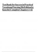 Test Bank for Success in Practical  Vocational Nursing 9th Edition by Knecht | Complete Chapters 1-42