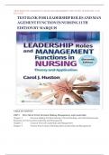 TEST BANK FOR LEADERSHIP ROLES AND MANAGEMENT FUNCTION IN NURSING 11THEDITION BY MARQUIS