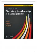  TEST BANK FOR ESSENTIALS OF NURSING LEADERSHIP & MANAGEMENT 8TH EDITION 2024, BY SALLY A. WEISS, VERIFIED CHAPTERS 1 - 16, COMPLETE NEWEST