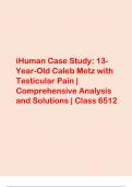 iHuman Case Study: 13-Year-Old Caleb Metz with Testicular Pain | Comprehensive Analysis and Solutions | Class 6512