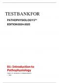 TEST BANK FOR  PATHOPHYSIOLOGY 5THEDITION 2024-2025