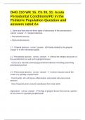 DHG 210 WK 15. Ch 30, 31. Acute Periodontal Conditions/PD in the Pediatric Population Question and answers rated A+