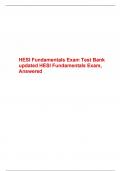 HESI Fundamentals Exam Test Bank updated HESI Fundamentals Exam, Answered 