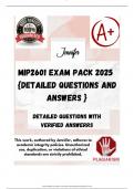 MIP2601 EXAM PACK 2025  {DETAILED QUESTIONS AND ANSWERS }