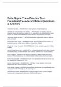 Delta Sigma Theta Practice Test- Presidents/Founders/Officers Questions & Answers