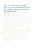 ILTS 305 Elementary Education Exam; Comprehensive Study Guide for Language, Math, Science, and More   2024-2025 Questions and Answers (100% CORRECT ANSWERS) ALREADY GRADED A+ | 100% satisfaction guarantee with complete solutions