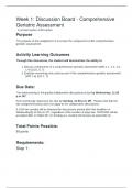 Week 1 - Discussion Board - Comprehensive Geriatric Assessment Questions and Correct Answers (100% COMPLETE ANSWERS) ALREADY GRADED A+ | 100% satisfaction guarantee with complete solutions, (Latest update), 2024 - 2025