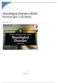 Neurological Disorders NCLEX Practice Quiz 3 (25 Items)