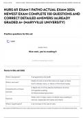 NURS 611 EXAM 1 PATHO ACTUAL EXAM 2024 NEWEST EXAM COMPLETE 150 QUESTIONS AND CORRECT DETAILED ANSWERS |ALREADY GRADED A+ (MARYVILLE UNIVERSITY)