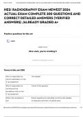 HESI RADIOGRAPHY EXAM NEWEST 2024 ACTUAL EXAM COMPLETE 200 QUESTIONS AND CORRECT DETAILED ANSWERS (VERIFIED ANSWERS) /ALREADY GRADED A+