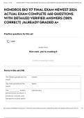 HONDROS BIO 117 FINAL EXAM NEWEST 2024 ACTUAL EXAM COMPLETE 460 QUESTIONS WITH DETAILED VERIFIED ANSWERS (100% CORRECT) /ALREADY GRADED A+