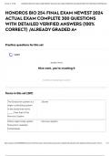 HONDROS BIO 254 FINAL EXAM NEWEST 2024 ACTUAL EXAM COMPLETE 300 QUESTIONS WITH DETAILED VERIFIED ANSWERS (100% CORRECT) /ALREADY GRADED A+