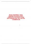 NR 327: MATERNAL CHILD NURSING 2025/2026 LATEST COMPLETE & ACCURATE EXAM WITH VERIFIED Q&A 100% SOLVED - CHAMBERLAIN