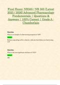 Final Exam: NR565 / NR 565 (Latest 2025 / 2026) Advanced Pharmacology Fundamentals | Questions & Answers | 100% Correct | Grade A - Chamberlain