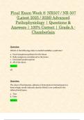 Final Exam Week 8: NR507 / NR 507 (Latest 2025 / 2026) Advanced Pathophysiology | Questions & Answers | 100% Correct | Grade A - Chamberlain