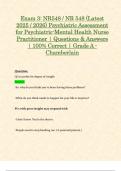 Exam 3: NR548 / NR 548 (Latest 2025 / 2026) Psychiatric Assessment for Psychiatric-Mental Health Nurse Practitioner | Questions & Answers | 100% Correct | Grade A - Chamberlain