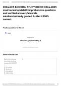 2024|ACS BIOCHEM STUDY GUIDE |2024-2025 most recent update|Comprehensive questions and verified answers/accurate solutions|Already graded A+|Get it 100% correct.