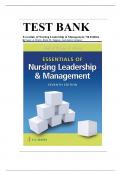 Test Bank for Essentials of Nursing Leadership and Management, 7th Edition (Weiss, 2025), Chapter 1-16 | All Chapters|newest edition A+