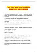 PACE ASAP CERTIFICATION EXAM QUESTIONS AND ANSWERS