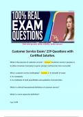 Customer Service Exam/ 259 Questions with Certified Solution.  