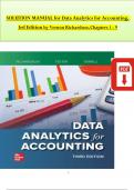 SOLUTION MANUAL for Data Analytics for Accounting,  3rd Edition by Vernon Richardson,Chapters 1 - 9