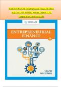 SOLUTION MANUAL For Entrepreneurial Finance, 7th Edition by J. Chris Leach, Ronald W. Melicher, Chapters 1 - 16,  Complete With CAPSTONE CASES