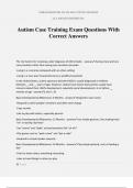 Autism Case Training Exam Questions With Correct Answers