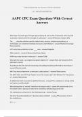 AAPC CPC Exam Questions With Correct Answers