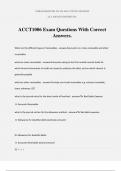 ACCT1006 Exam Questions With Correct Answers.