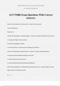 ACCT1006 Exam Questions With Correct Answers.