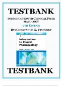 Test bank for introduction to clinical pharmacology 9th edition by constance g visovsky. 