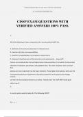 CISSP EXAM QUESTIONS WITH VERIFIED ANSWERS 100% PASS