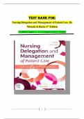 Test Bank for Nursing Delegation and Management of Patient Care. By Motacki & Burke 3rd Edition |Verified Chapter 1 - 21 | Complete Newest Version. 2024/25