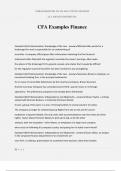 CFA Examples Finance