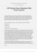 CPC Practice Exam 3 Questions With Correct Answers