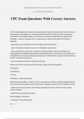 CPC Exam Questions With Correct Answers