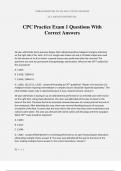 CPC Practice Exam 1 Questions With Correct Answers