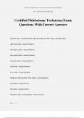 Certified Phlebotomy Technician Exam Questions With Correct Answers