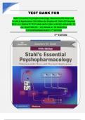 TEST BANK FOR Stahl's Essential Psychopharmacology: Neuroscientific Basis and Practical Applications 5th Edition by Stephen M. Stahl (BY Stephen 2021).|| COMPLETE TEST BANK WITH 100% VERIFIED ANSWERS TO ALL CHAPTERS {01 – 13}.GRADE A+ TO ESSENTIAL 