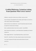 Certified Phlebotomy Technician training Exam Questions With Correct Answers