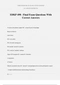 EDKP 498 - Final Exam Questions With Correct Answers