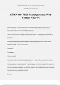 EDKP 396- Final Exam Questions With Correct Answers